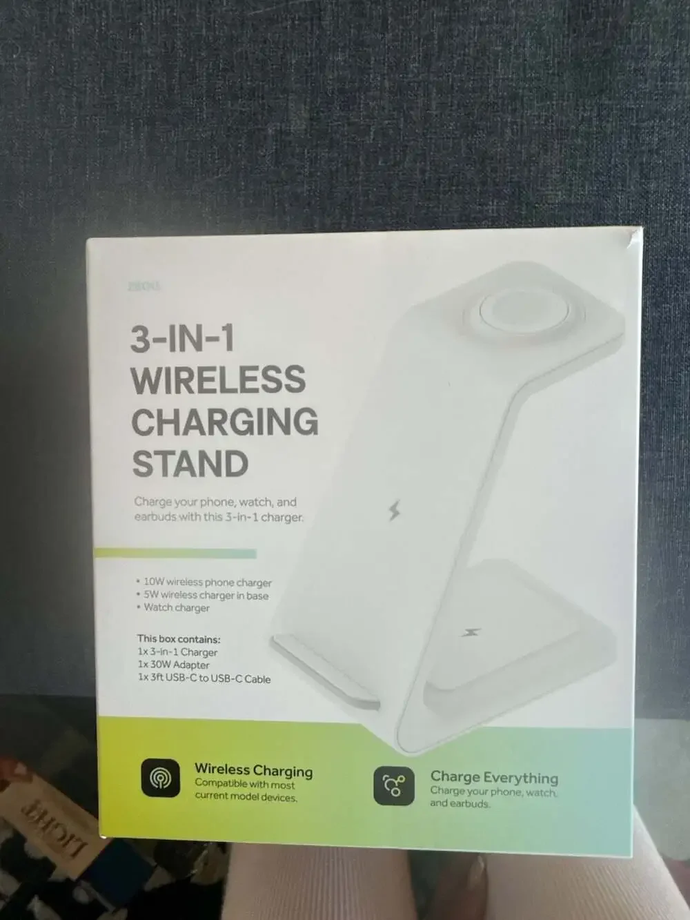 ZSOU 3-in-1 Wireless Charging Stand with 30W Adapter